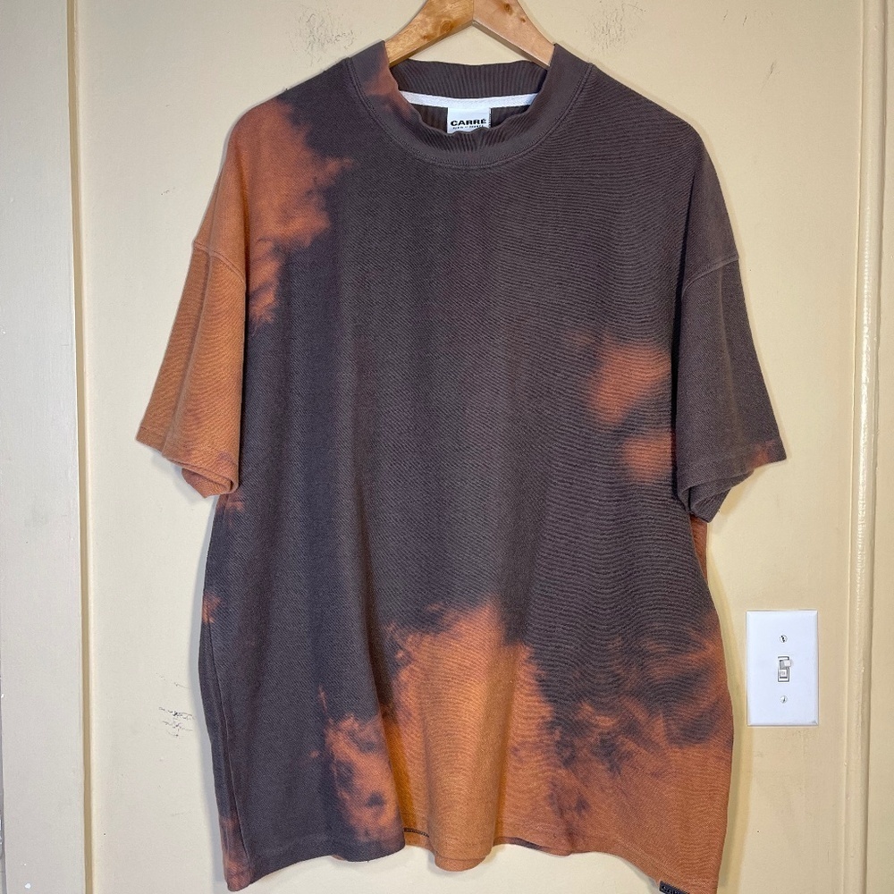 Casual Men's Orange Tie-Dye T-Shirt